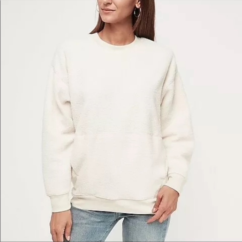 Cream Sherpa crewneck